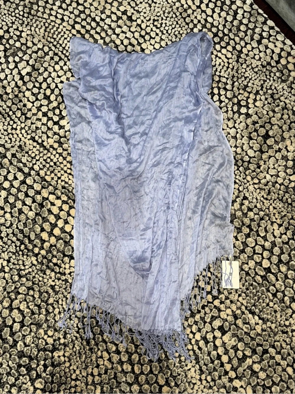 🪻 LOOK BY M NWT Women's Scarf Wrap REAL SILK in periwinkle purple/light blue 🪻